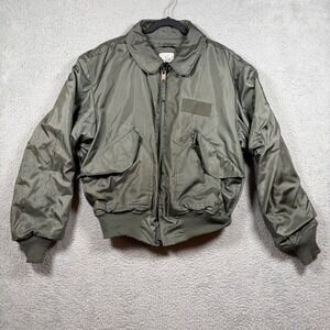 AVIREX CWU 45P Flyer's US Air Force Pilot Bomber Jacket Aviator Olive Size XL